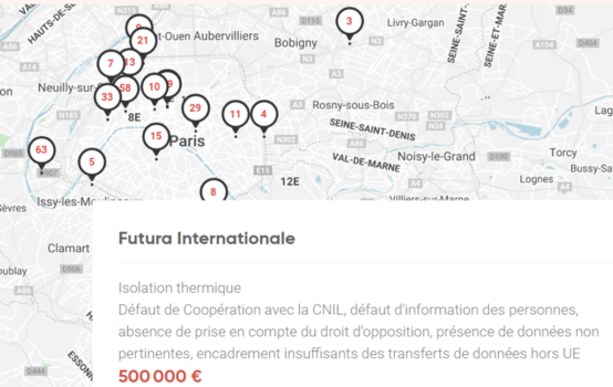 Sanction RGPD 500000€ pour manquement au RGPD - Futura Internationale