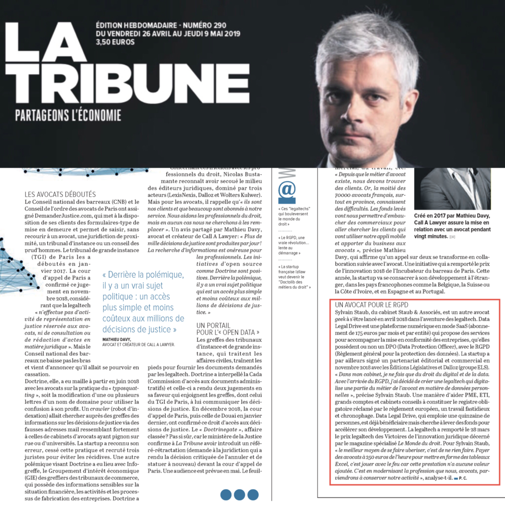 DLD dans la Tribune 09/05/2019